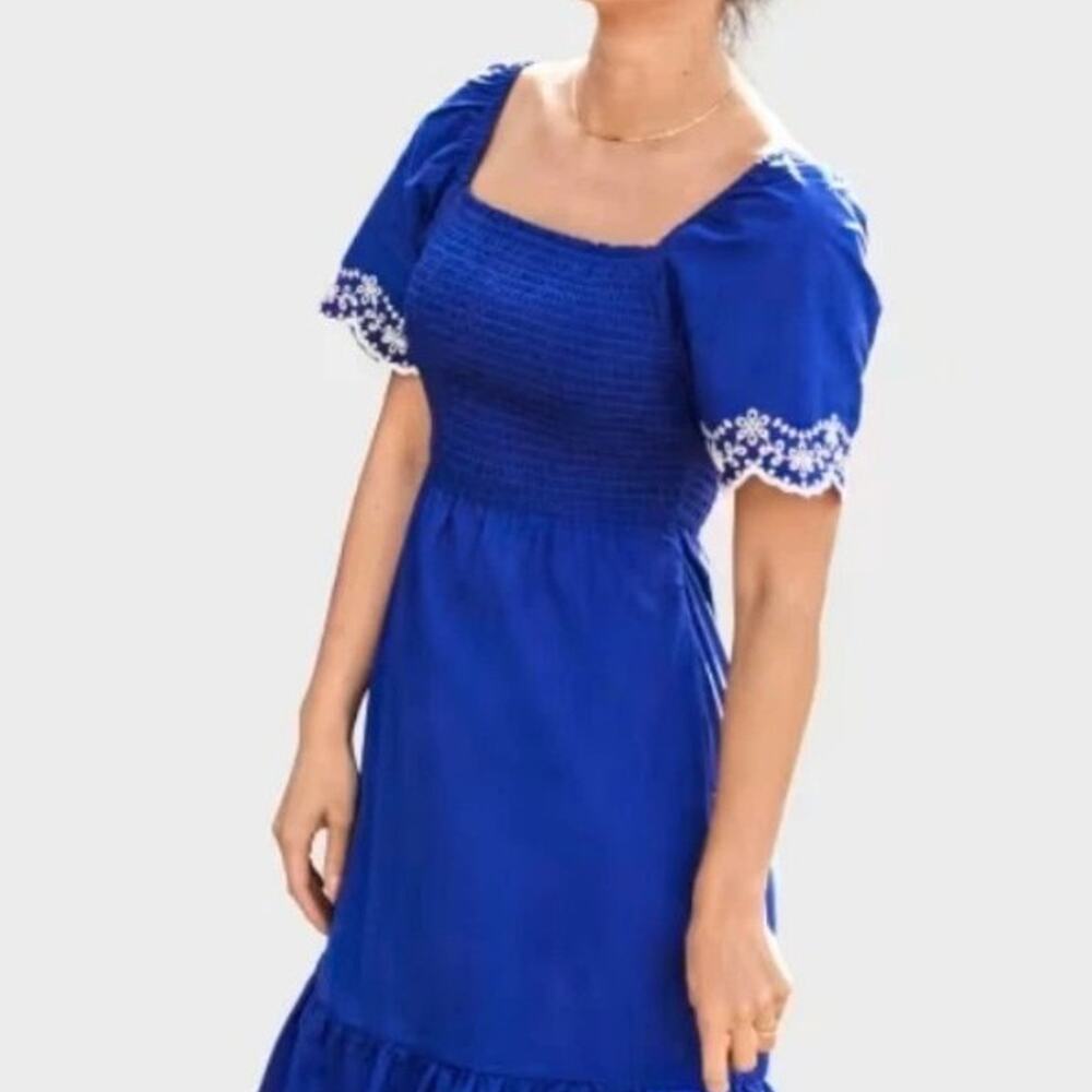 Gymboree Womens XS Eyelit Cotton Poplin Tiers Blue Belle Dress NWT Spring Easter